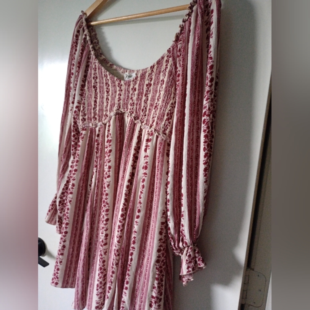 Boho Style Long Sleeve Mini Dress Size Medium - Picture 10 of 15